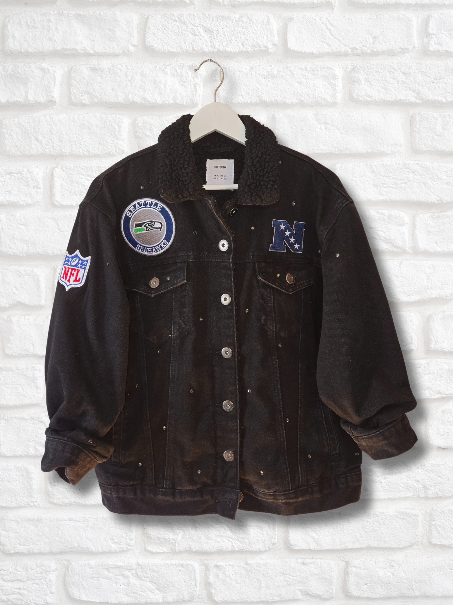 Seattle Seahawks Sherpa Lined Denim Jacket
