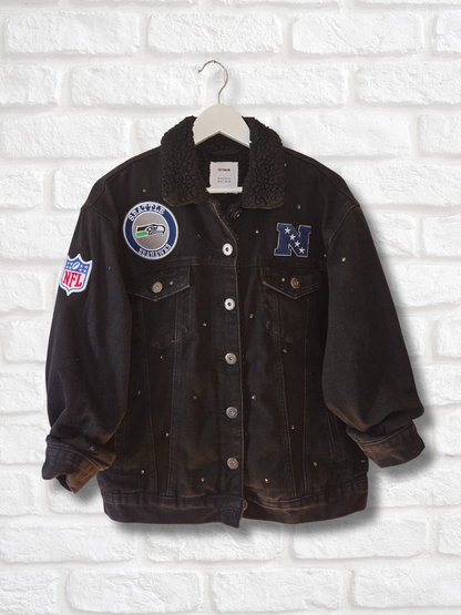 Seattle Seahawks Sherpa Lined Denim Jacket