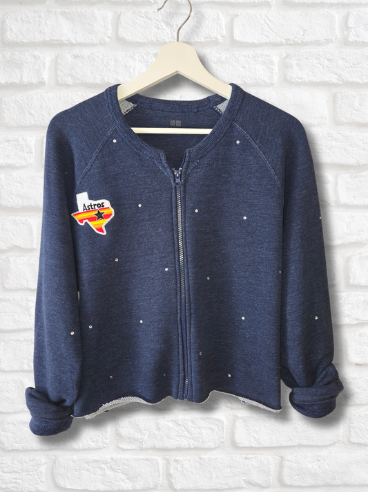 Houston Astros Crop Zip-Up Sweatshirt