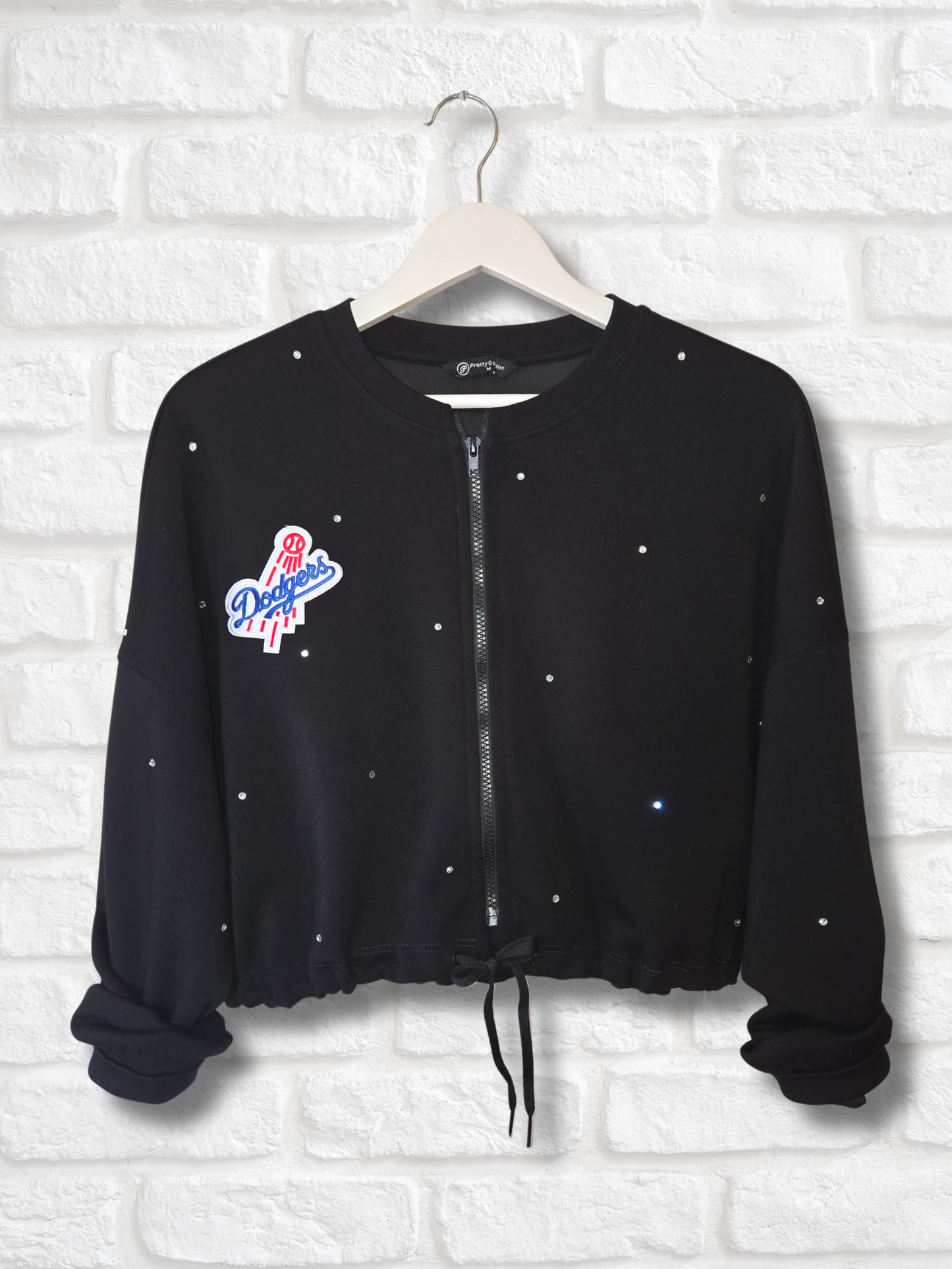 Los Angeles Dodgers Crop Zip-Up Sweatshirt - Medium