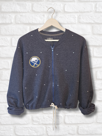 Buffalo Sabers Crop Zip-Up Sweatshirt - Medium/Large