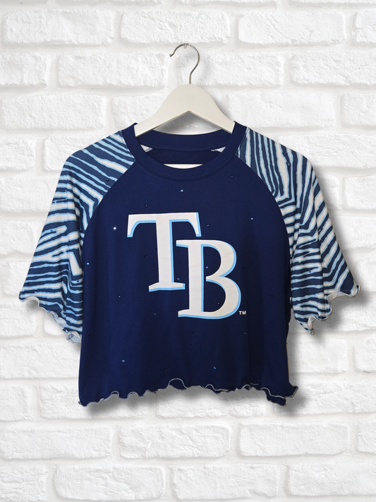 Tampa Bay Rays Ruffle Crop Top - Medium