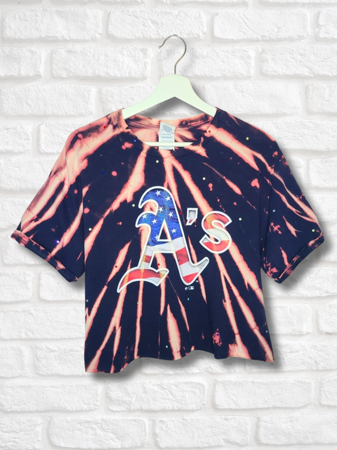 Vegas Athletics Stars & Stripes Crop Top- Large