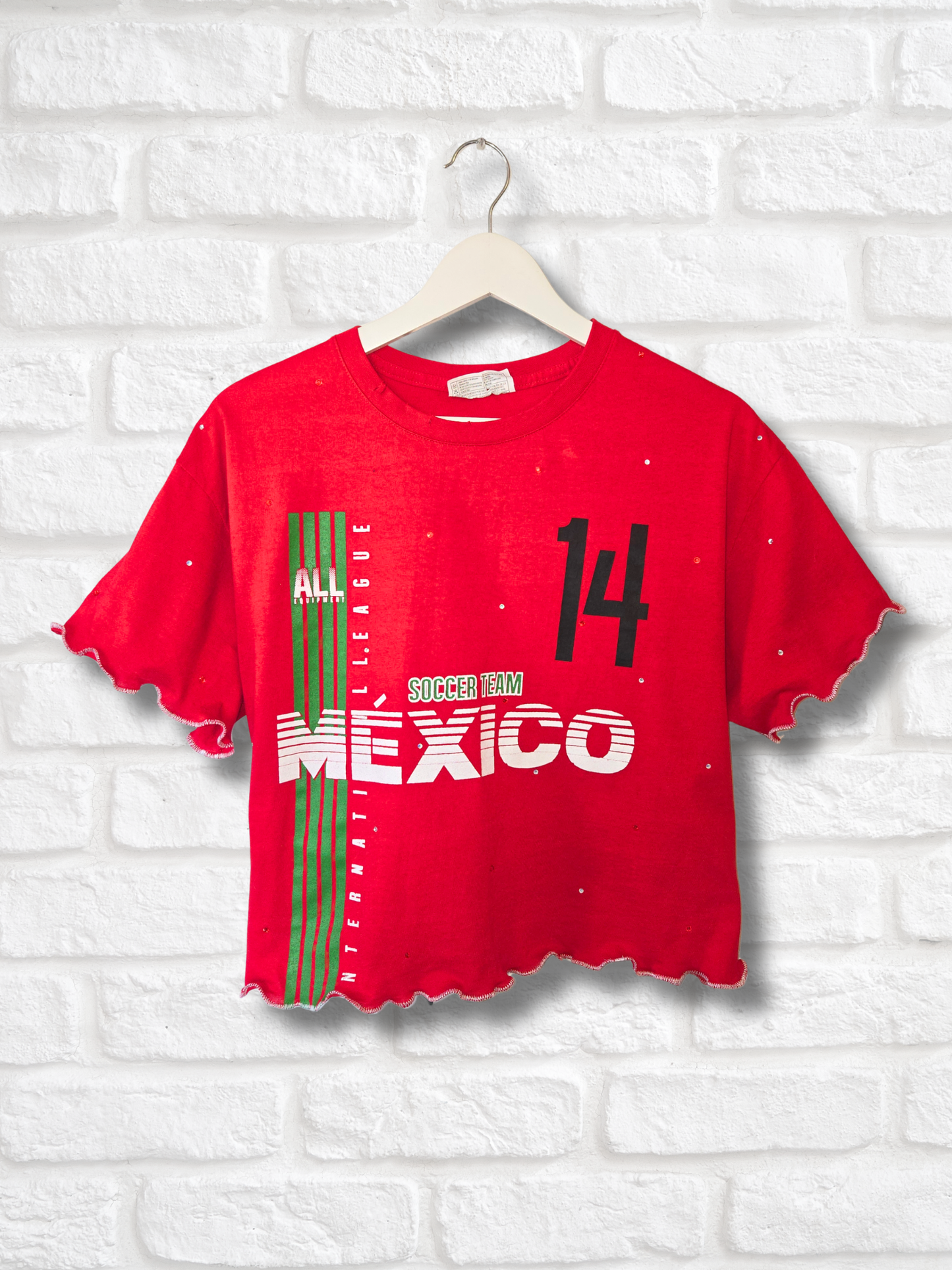 Team Mexico Ruffle Crop Top -  Large