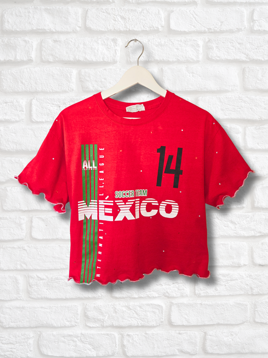 Team Mexico Ruffle Crop Top -  Large