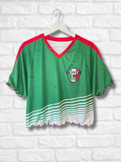 Team Mexico Ruffle Crop Top - XL