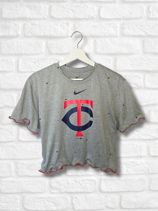 Minnesota Twins Ruffle Crop Top - Large