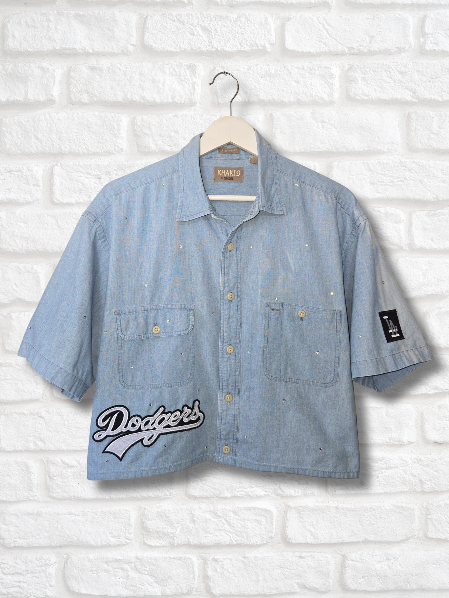 Los Angeles Dodgers Crop Button-up - XL