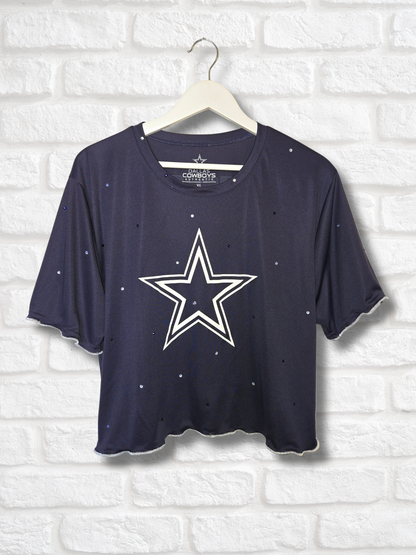 Dallas Cowboys Ruffle Crop Top - XL