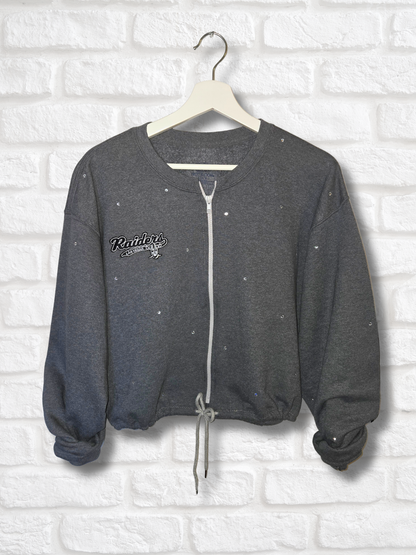 Las Vegas Raiders Crop Zip-Up Sweatshirt- Large