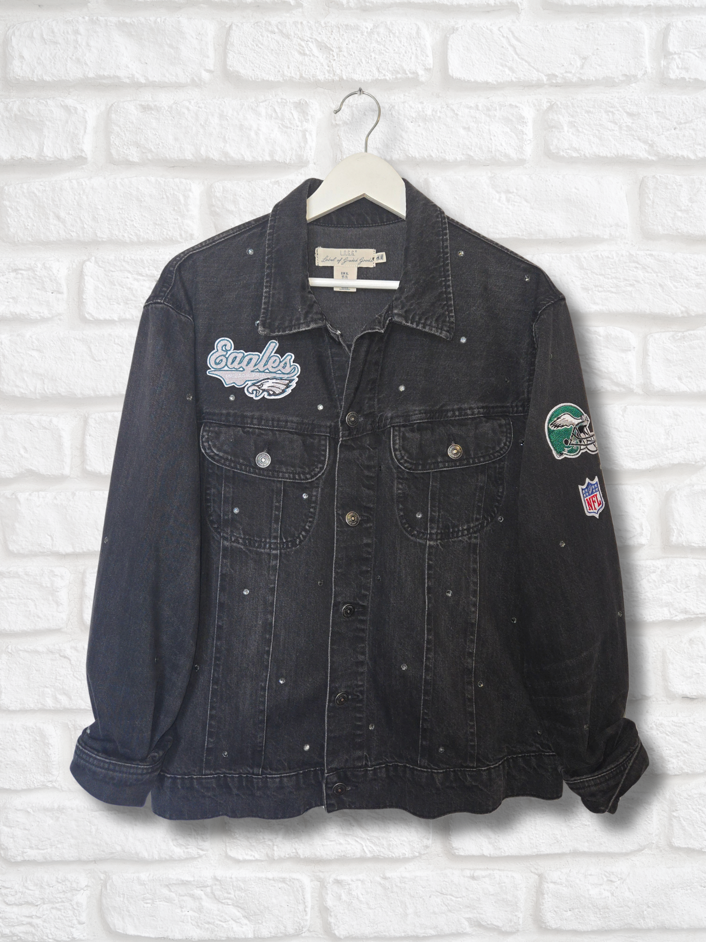 Philadelphia Eagles Oversized Denim Jacket - XL