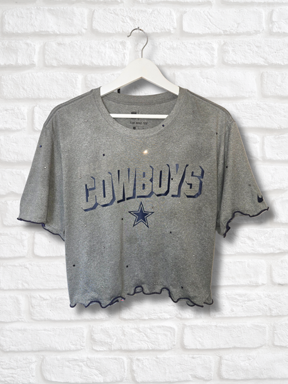 Dallas Cowboys Ruffle Crop Top - XL