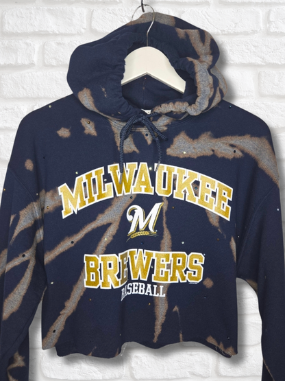 Milwaukee Brewers Crop Hoodie- Medium