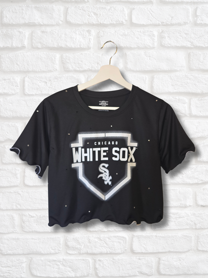 Chicago White Sox Ruffle Crop Top - Small
