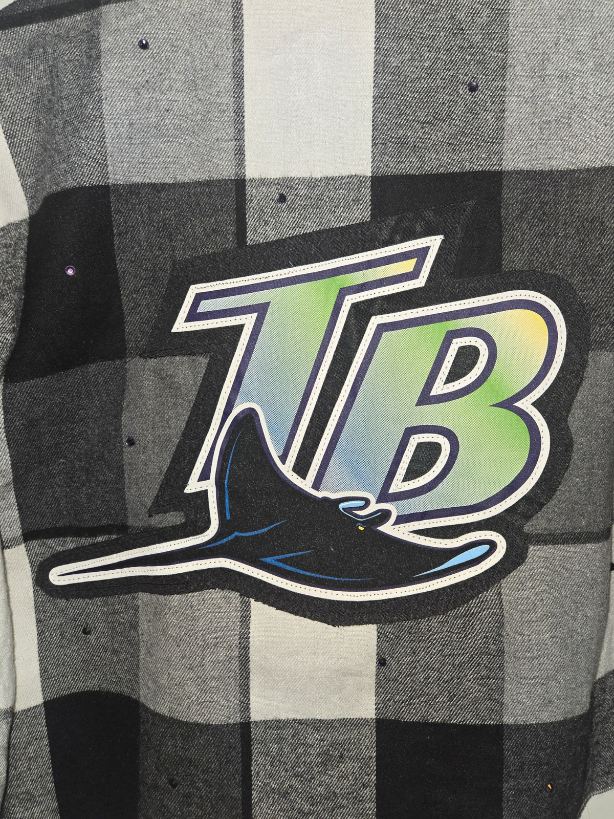 Tampa Bay Rays Rhinestone Crop Flannel - Small