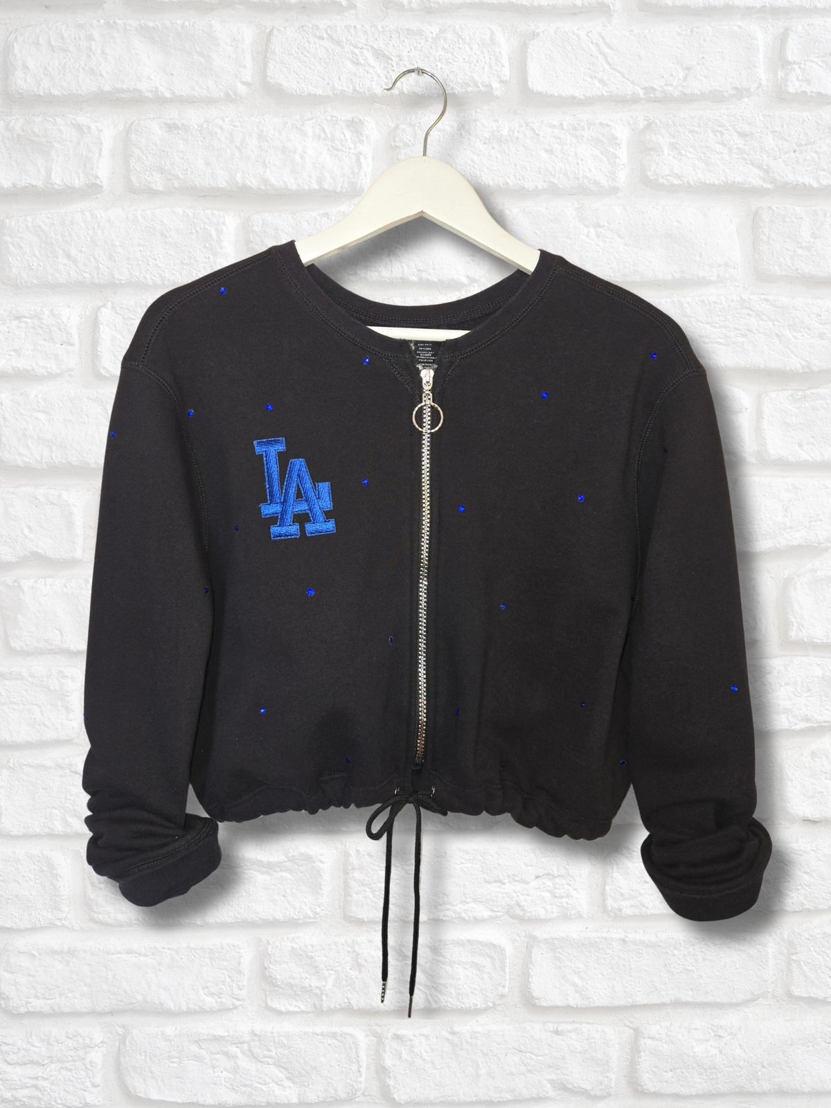 Los Angeles Dodgers Crop Zip-Up Sweatshirt - Large