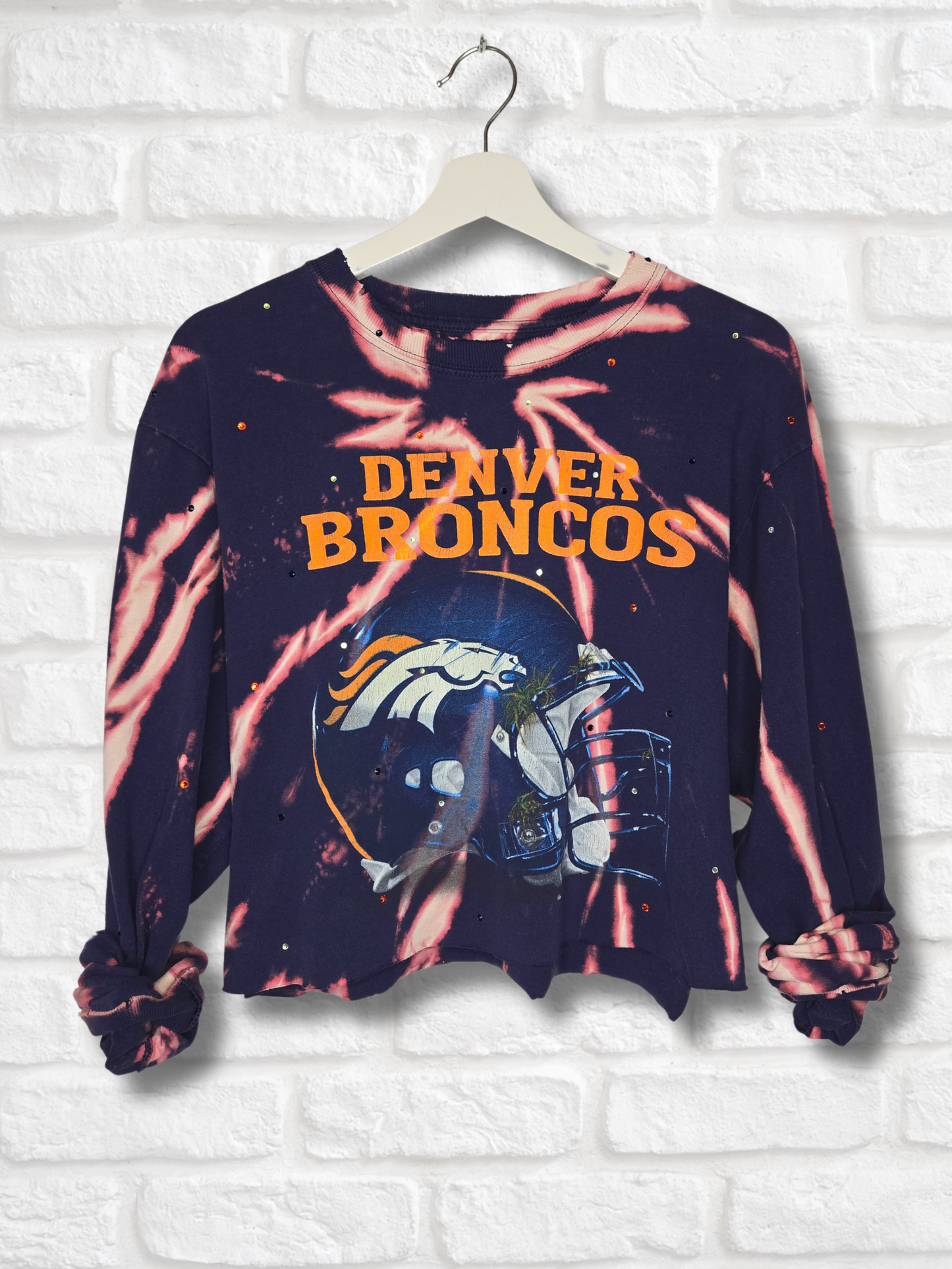 Denver Broncos Long Sleeve Crop Top