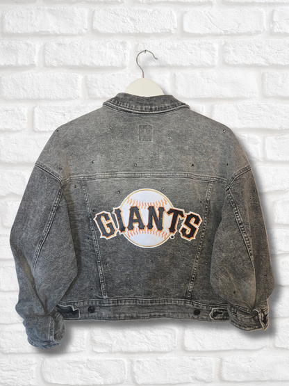 San Francisco Giants Crop Rhinestone Denim Jacket