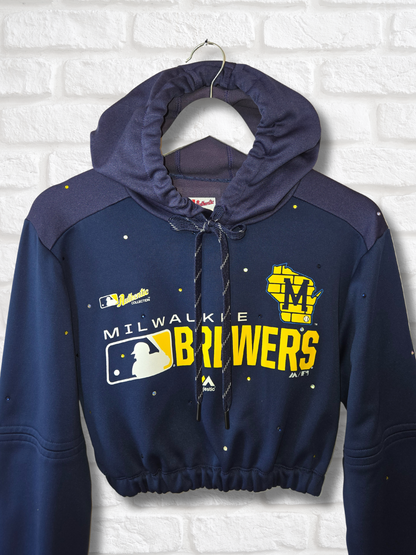 Milwaukee Brewers Crop Hoodie- Small
