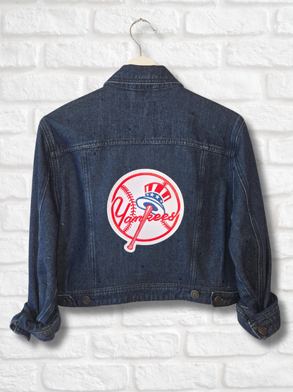 New York Yankees Crop Denim Jacket