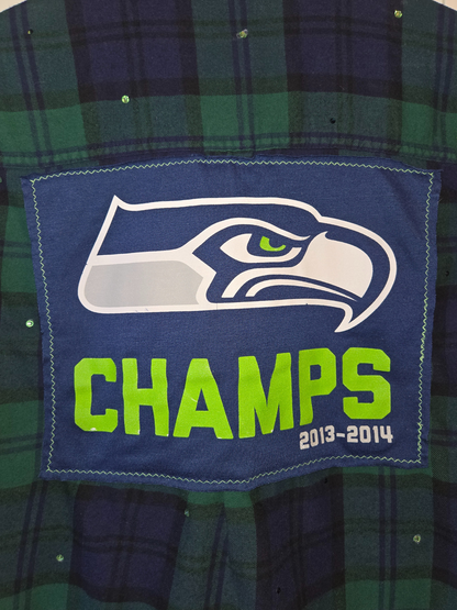 Seattle Seahawks Crop Flannel