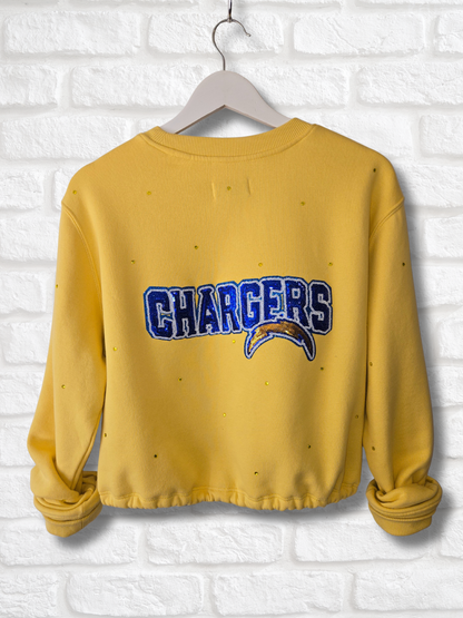 Los Angeles Chargers Crop Zip-Up Sweatshirt