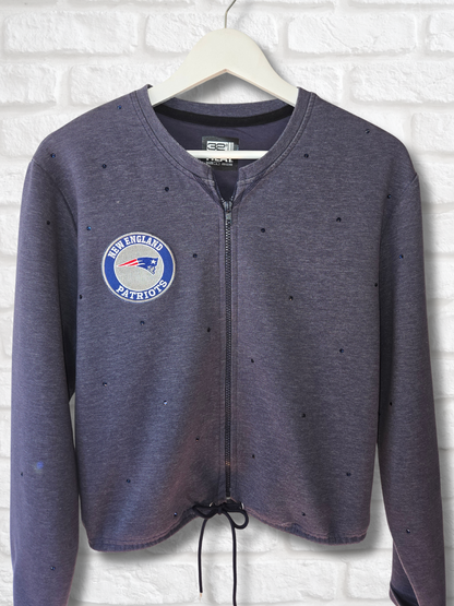 New England Patriots Crop Zip-Up Sweatshirt