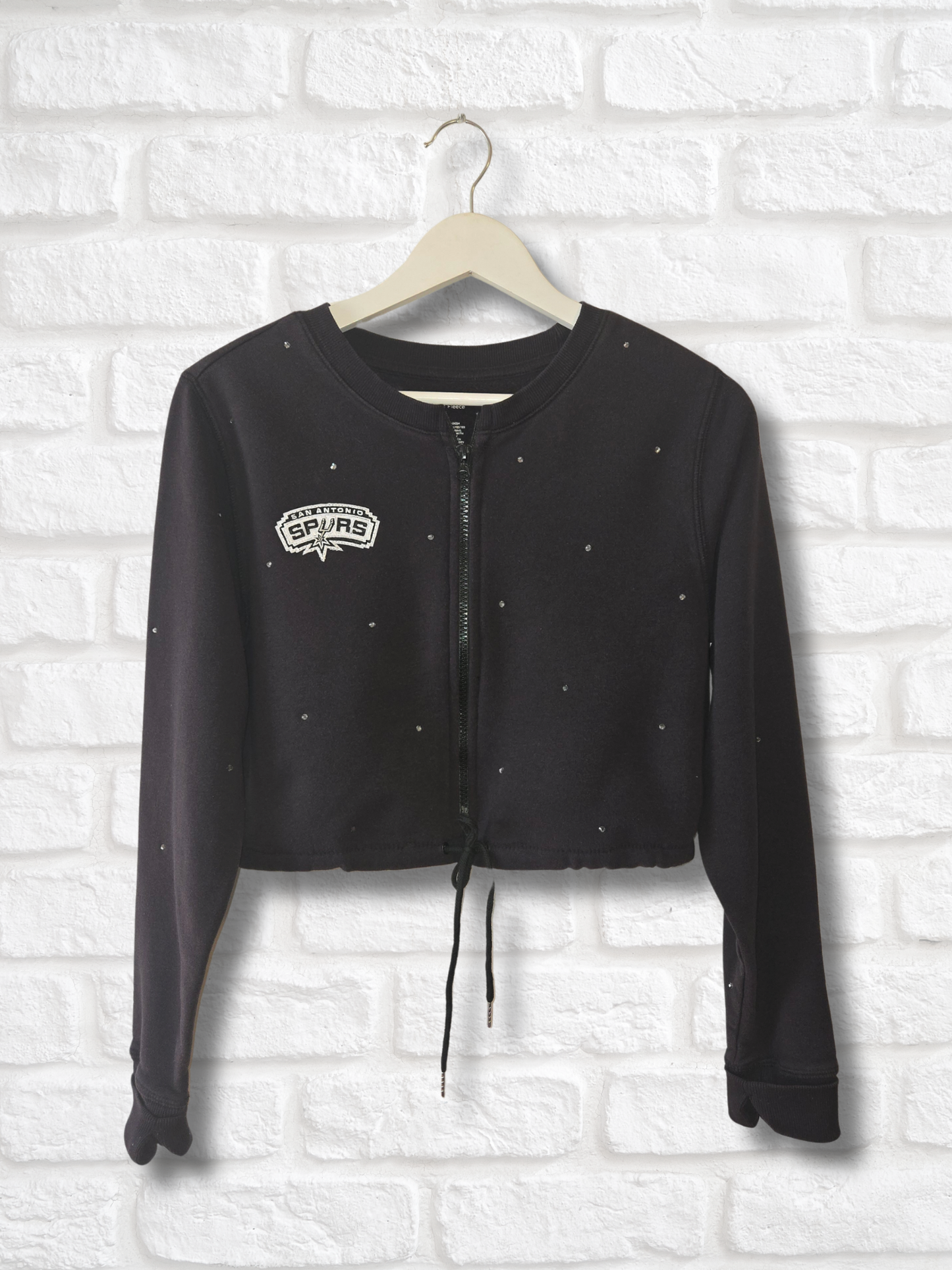 San Antonio Spurs Crop Zip-Up Sweatshirt - Small