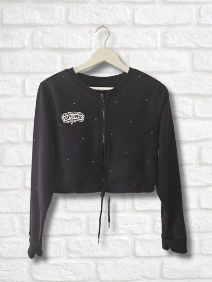 San Antonio Spurs Crop Zip-Up Sweatshirt - Small