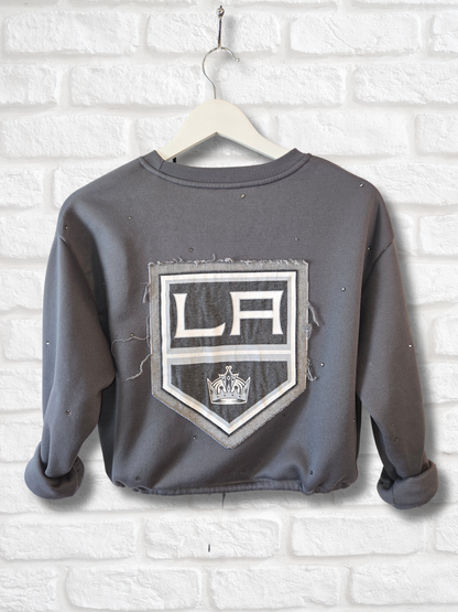 LA Kings Crop Zip-Up Sweatshirt - S/M