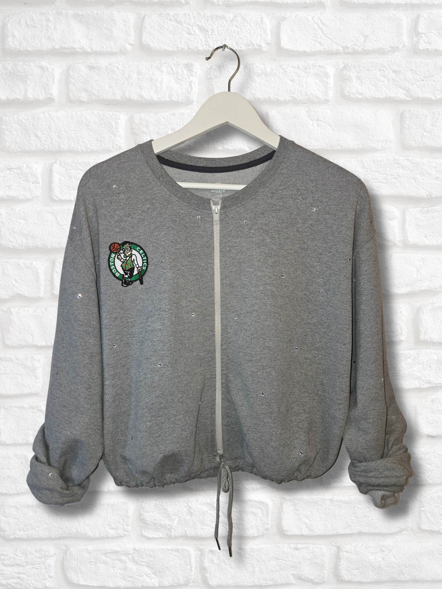 Boston Celtics Crop Zip-Up Sweatshirt - M/L