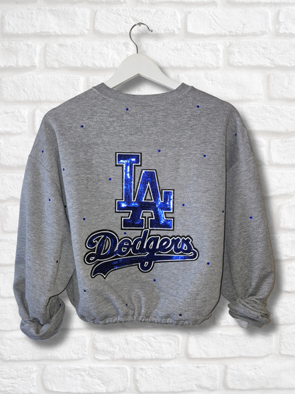 Los Angeles Dodgers Crop Zip-Up Sweatshirt - L/XL