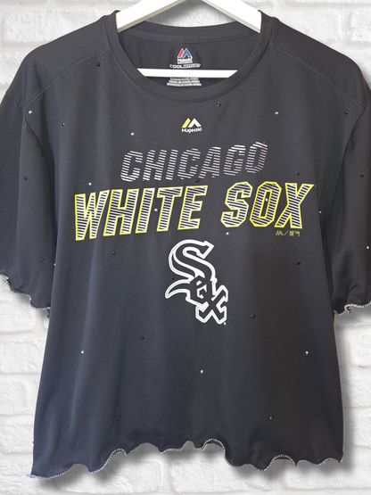 Chicago White Sox Ruffle Crop Top - XL