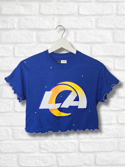 Los Angeles Rams Ruffle Crop Top - Small