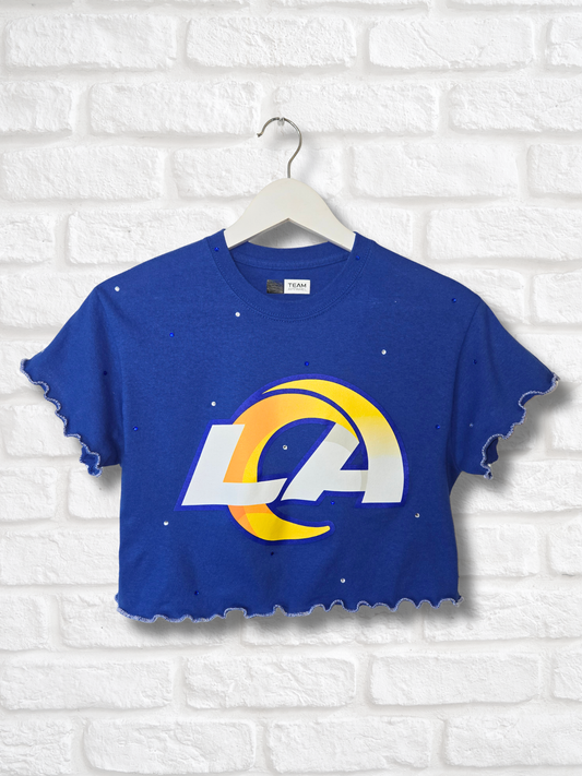 Los Angeles Rams Ruffle Crop Top - Small