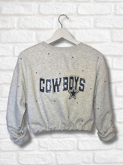 Dallas Cowboys Crop Zip-Up Sweatshirt- Medium