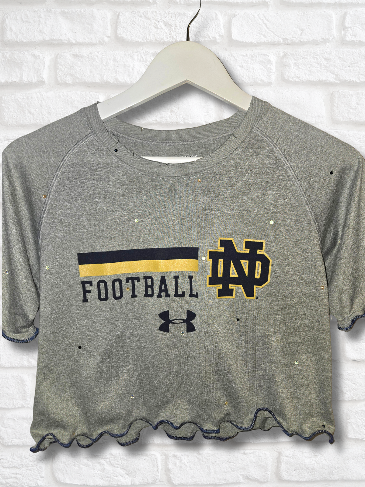 Notre Dame Ruffle Crop Top - Small