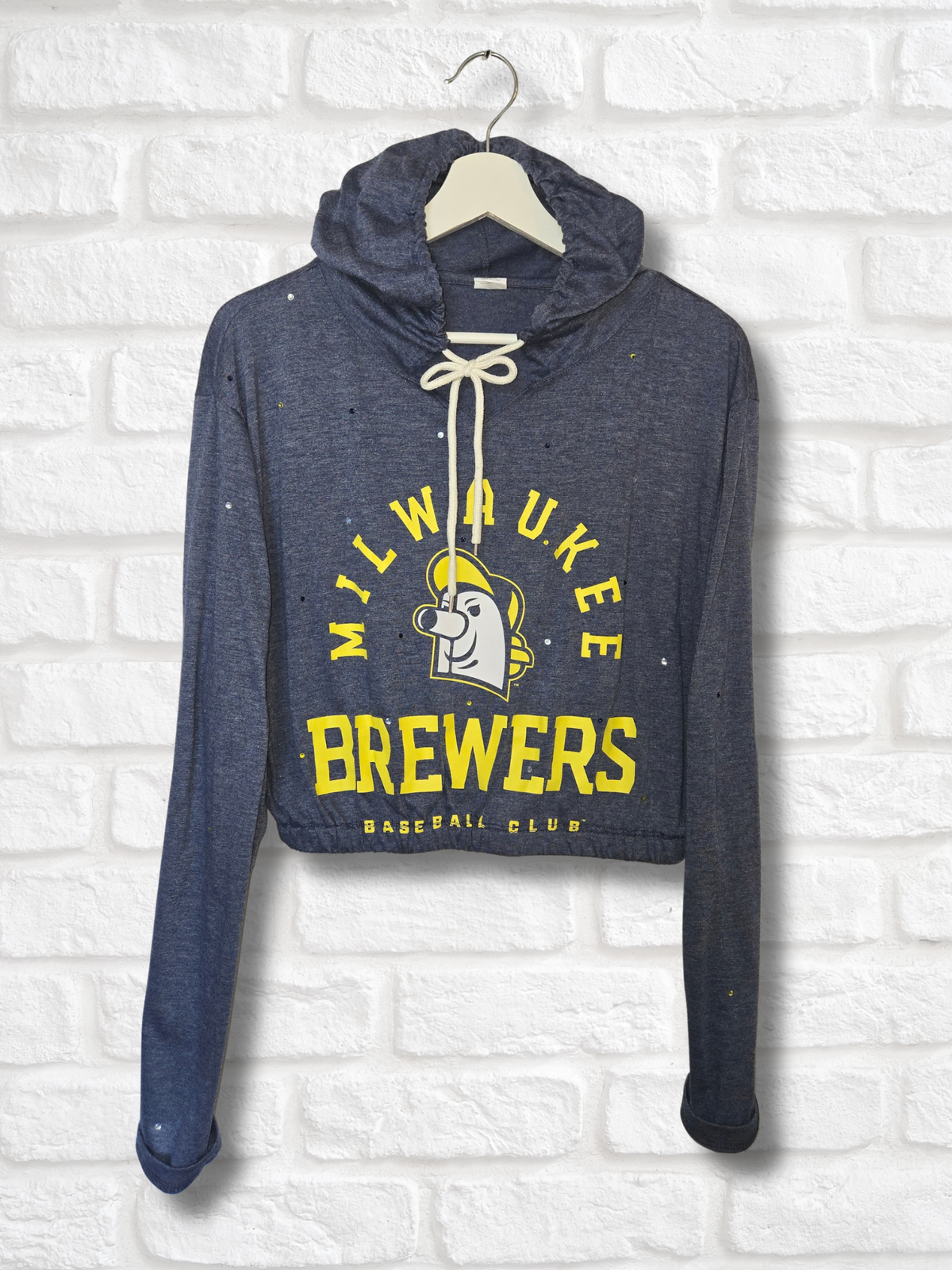 Milwaukee Brewers Crop Pullover- Medium