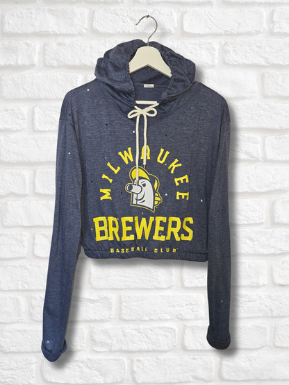 Milwaukee Brewers Crop Pullover- Medium