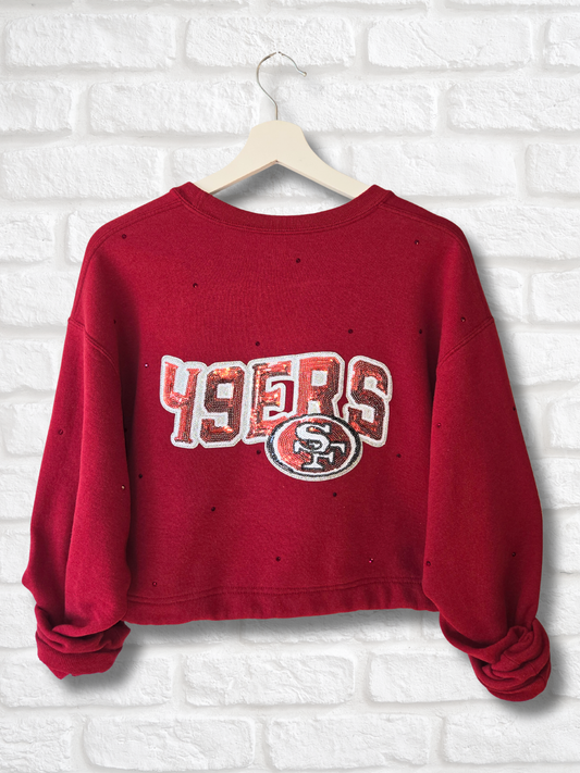 San Francisco 49ers Crop Zip-Up Sweatshirt