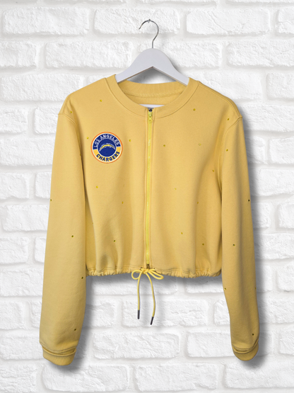 Los Angeles Chargers Crop Zip-Up Sweatshirt