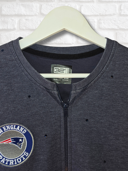 New England Patriots Crop Zip-Up Sweatshirt