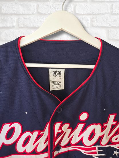 New England Patriots Crop Rhinestone Baseball Jersey