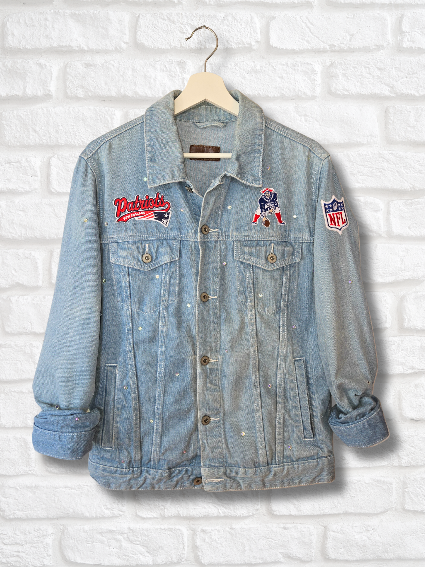 New England Patriots Oversized Denim Jacket