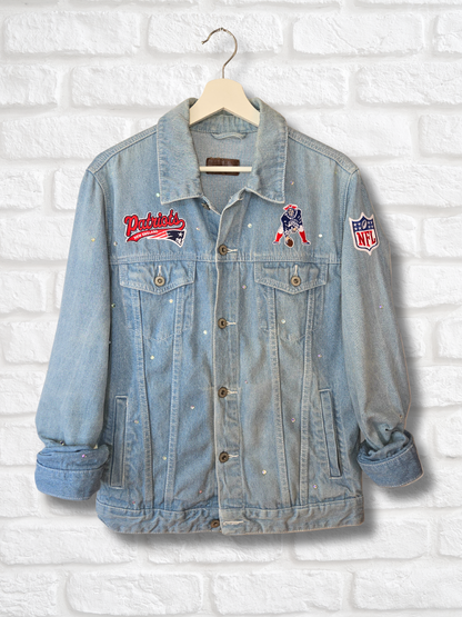 New England Patriots Oversized Denim Jacket