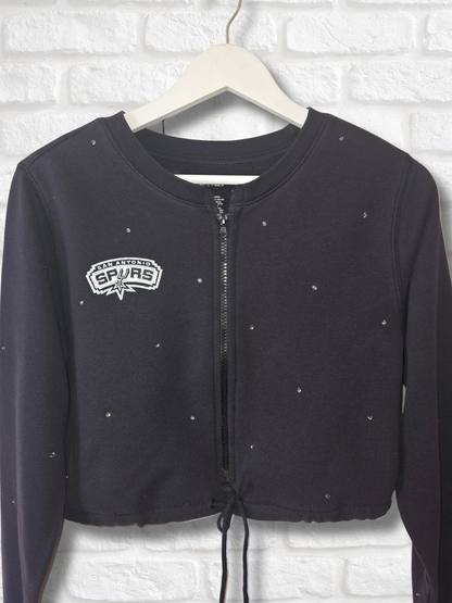 San Antonio Spurs Crop Zip-Up Sweatshirt - Small