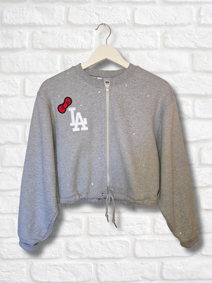 Dodgers HK Crop Zip-Up Sweatshirt