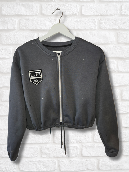 LA Kings Crop Zip-Up Sweatshirt - S/M
