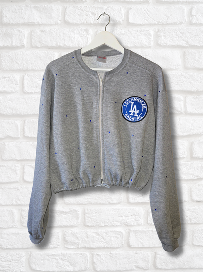 Los Angeles Dodgers Crop Zip-Up Sweatshirt - L/XL