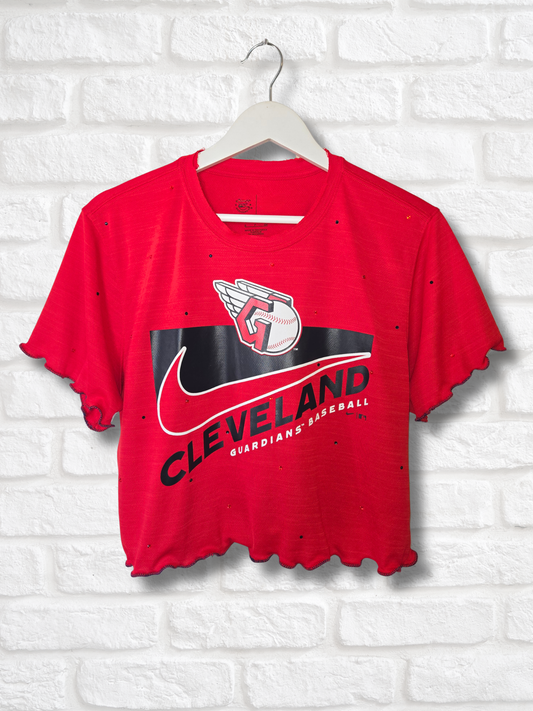 Cleveland Guardians Ruffle Crop Top - S/M